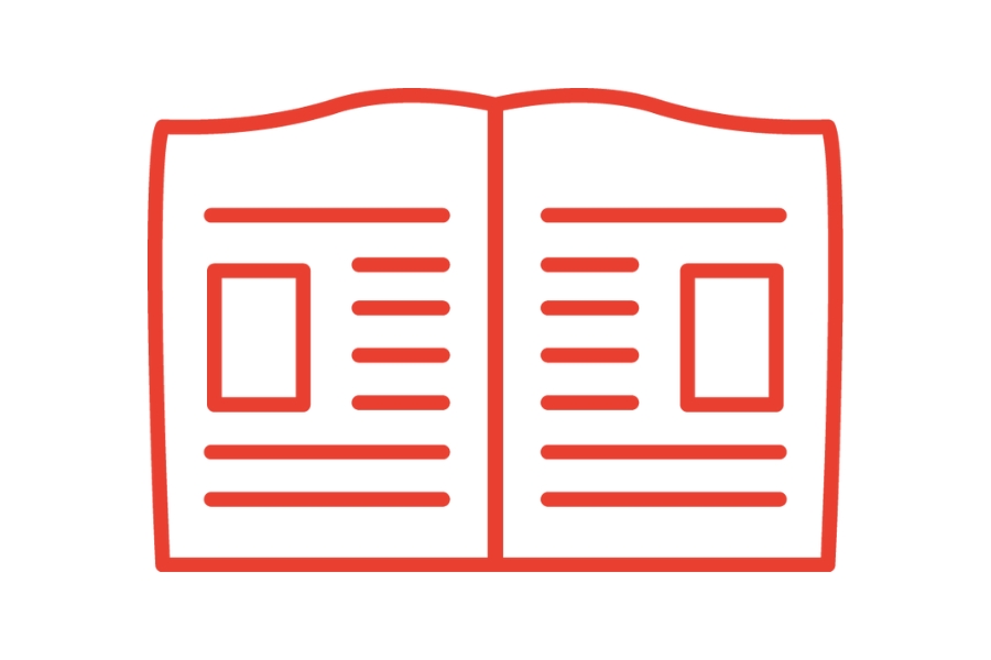 Illustration Katalog in rot